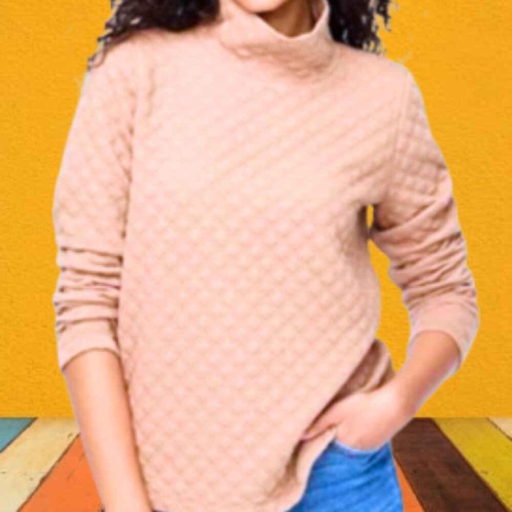 Calvin Klein Performance Cream, Mock-Necked, Quilted Sweatshirt in Size XL (New)